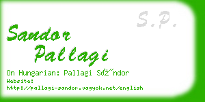 sandor pallagi business card